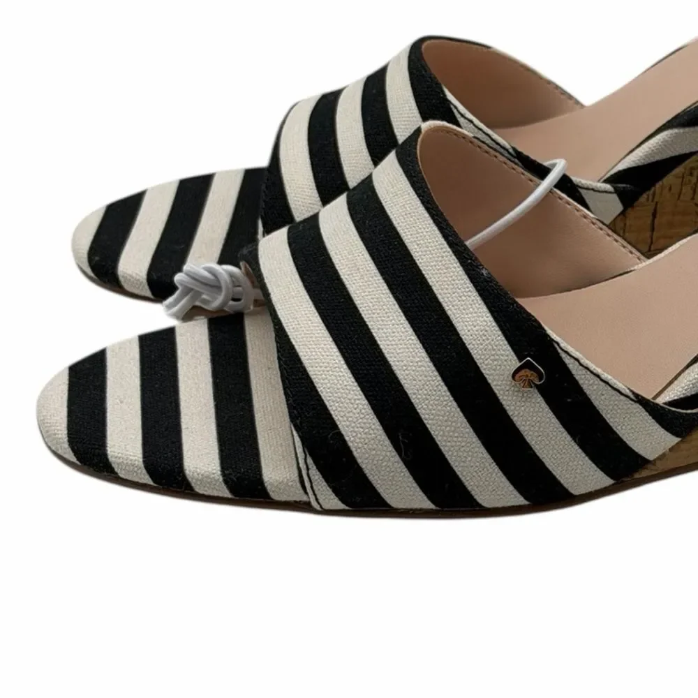 NWT Kate Spade Myrah Zebra Pint Cork Wedges Sandals 6B